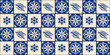 © tanyabosyk - Mediterranean ceramic tiles seamless pattern. Azulejo arabesque. Portuguese, Spanish, Turkish, Indian, Islamic, Arabic decor. Geometrical and floral traditional national ornament. Vector illustration.