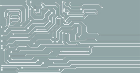 Poster - A grey circuit line technology pattern on colorful background.