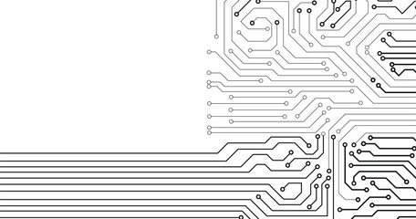 Poster - Technology black circuit diagram concept.