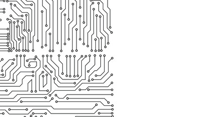 Poster - Vector circuit for communication technology background concept. seamless pattern of circuit board
