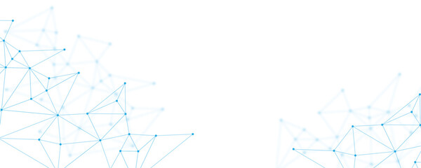 Aufkleber - Abstract white blue digital technology futuristic communication high tech concept background. Technology dots lines connect network background.	