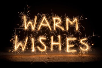 Poster - Warm wishes sparkler light painting for christmas holidays