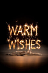 Poster - Sparklers forming warm wishes writing for christmas greetings