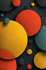 Poster - Abstract colored circles on textured dark background in modern design
