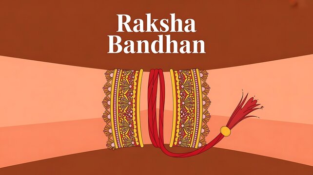 Raksha Bandhan Celebration, Indian festival of sisters and brothers, Happy Raksha Bandhan ceremony banner template design with decorative rakhi, created with generative ai