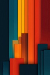 Poster - Abstract vertical multicolored patterns forming modern artistic geometric design