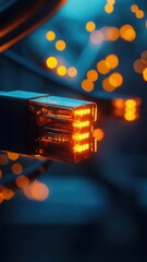Poster - A close-up shot of a car's headlight, providing detail and texture