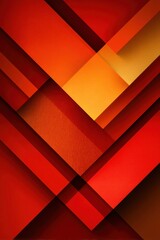 Poster - Abstract geometric composition in red and yellow hues with overlapping layers