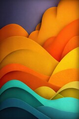 Poster - Abstract composition of colorful layered shapes with texture and gradient