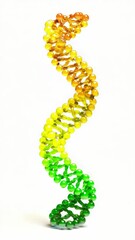 Poster - A colorful spiral pattern made with beads on a white background, perfect for decorative or design purposes