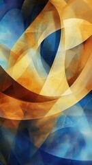 Poster - A vibrant abstract artwork featuring swirling colors of blue, yellow, and orange