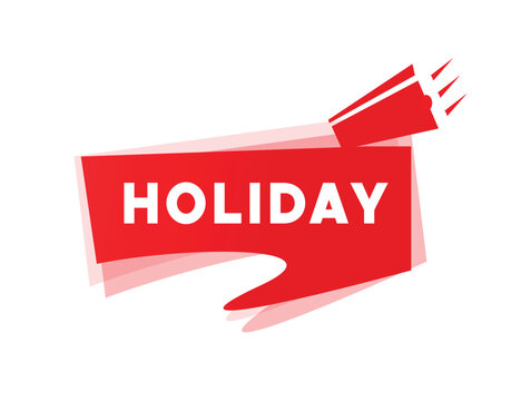 Holiday. vector banner modern red label, vacations concept design.