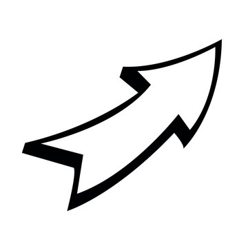 Right arrow outline style flat icon vector, directional arrow icon in trendy style illustration isolated on white background.