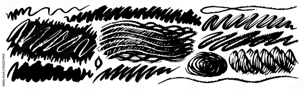 Bresh Path Hand-Drawn Black Ink Brush Strokes Texture Pack Stock Vector | Adobe Stock