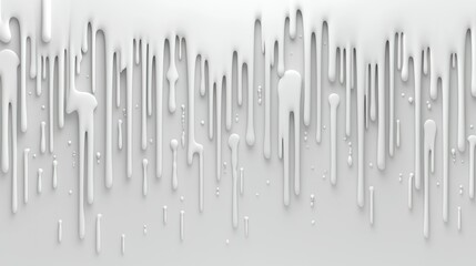 Poster - Drips pattern, white, liquid, 3D effect, minimalist