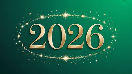 Poster - 2026 Happy New Year Background Design. Greeting Card, Banner, Poster. Vector Illustration, A black and gold text with sparkling stars on white background,cretaed with generative ai