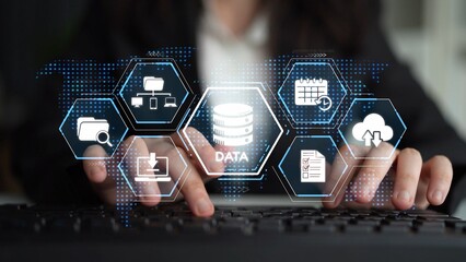 Poster - Cloud computing, cloud strategy, and cloud technology transforming digital infrastructure with scalable services, secure data storage, and cloud-based digital business solutions. Muxer