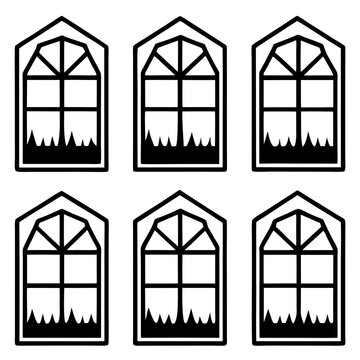 Frozen Window Frame Minimalist Line Art Set