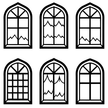 Frozen Window Frame Minimalist Line Art Set