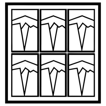Frozen Window Frame Minimalist Line Art Set