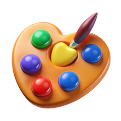 Poster - Artist painting palette with brush and colorful paints for creative art and design illustration