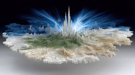 Poster - Futuristic Cityscape: A Digital Landscape of Innovation and Progress