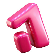 Poster - Pink arrow up 3d render icon graphic design element for ui ux design and creative projects promotion use