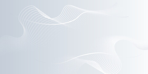Poster - Abstract vector background with white wavy lines.