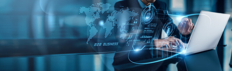 Poster - B2B Business, strategic partnerships drive growth through innovation, collaboration, customer retention, efficient operations, market expansion, and long-term value creation.