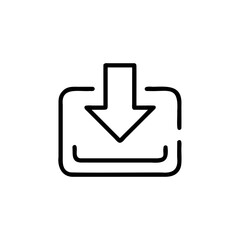Poster - Handdrawn Download Icon with Arrow Pointing Downward Inside a Rounded Square Shape