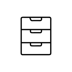 Fototapete - Handdrawn a three drawer cabinet with rounded rectangular handles on drawers storage