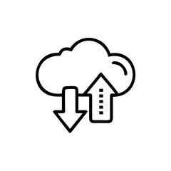 Poster - Cloud with upload download arrows on data transfer concept vector