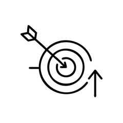 Poster - Target with arrow upward arrow Handdrawn on bullseye goal