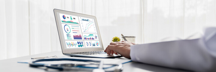 Poster - Business data dashboard provide brisk business intelligence analytic for marketing strategy planning