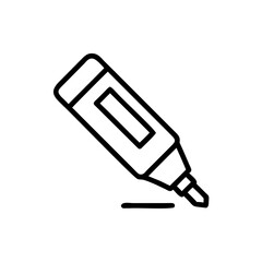 Poster - Outline a highlighter pen with a rectangular body a line drawn below marker writing