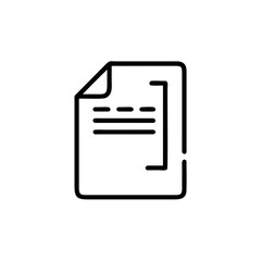 Fototapete - Document icon with folded corner text lines on file paper