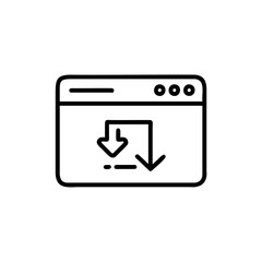 Poster - Browser window icon with download arrows on simple graphic vector