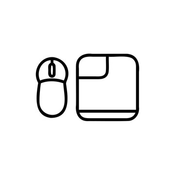A computer mouse a document icon on a outline