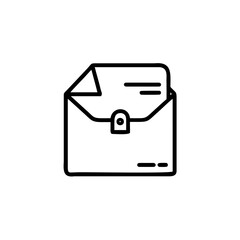 Fototapete - Handdrawn envelope with a letter inside on a simple mail correspondence