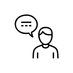 Poster - Outlined person with speech bubble showing three horizontal lines on human figure