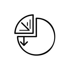Poster - Pie chart with arrow pointing down on Handdrawn graph diagram