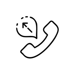 Poster - Outlined phone icon with speech bubble upward arrow on telephone call