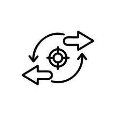 Poster - Target symbol with arrows in circular motion on circle
