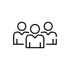 Fototapete - Outline three people icons with rounded heads simple body shapes on group team