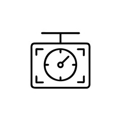 Poster - Outline a scale with a round dial a pointer on a weight balance