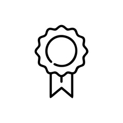 Poster - Outline award badge with a circular center ribbon on circle
