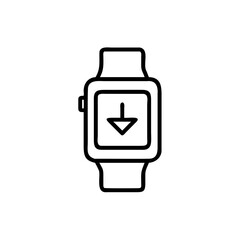 Poster - Smartwatch icon with downward arrow symbol on wearable technology