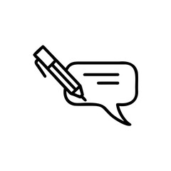 Poster - Pen writing in a speech bubble with lines on a Handdrawn vector