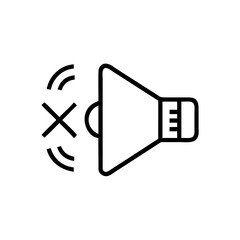 Poster - Speaker icon with a mute symbol on a simple audio sound