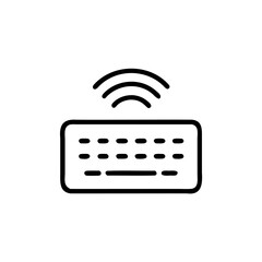 Poster - Outline keyboard with wifi signal icon on Handdrawn connection technology